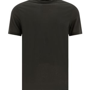 Zanone Black Slim Fit Micro Knit T-Shirt for men