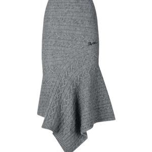 The Attico Grey Melange Midi Skirt