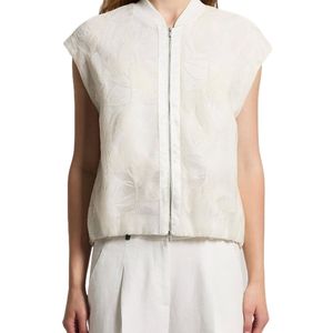 Peserico White Front-Zip Gilet