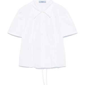 Prada White Short-Sleeved Poplin Shirt