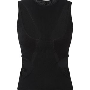 Rick Owens Black Round Neck Sleeveless Vest