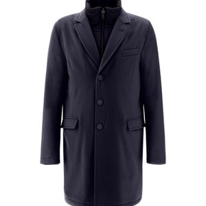 Herno Blue Virgin Wool Coat for men