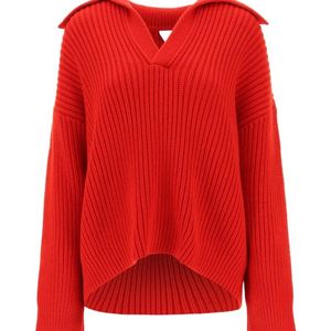 Bottega Veneta Red Polo Neck Sweater