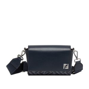 Fendi Blue Ff Squared Compact Messenger Bag for men