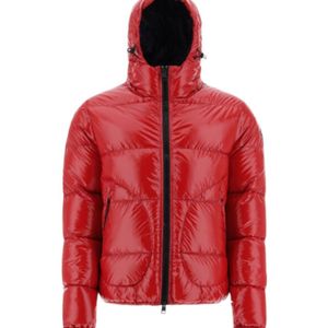 Herno Red Logo Patch Zip-Up Padded Jacket for men
