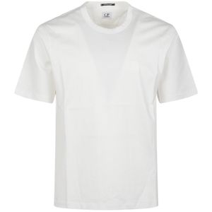 C P Company White Metropolis Series Logo-Patch T-Shirt for men