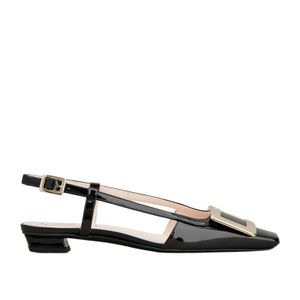 Roger Vivier Black Belle Vivier Slingback Flat Pumps