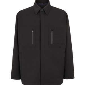 Fendi Black Ff Motif Ski Shirt Jacket for men