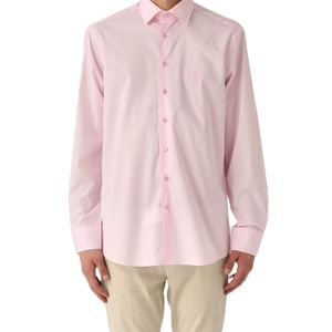 Etro Pink Pegaso Embroidered Buttoned Poplin Shirt for men