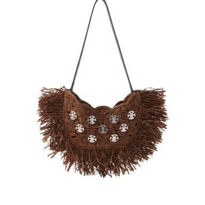 Rabanne Brown Tassel Shoulder Bag