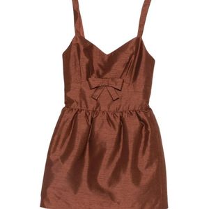 ShuShu/Tong Brown Bow Detail Mini Dress