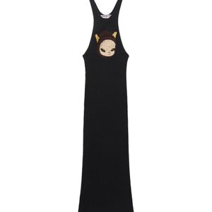 Stella McCartney Black Nara Crochet-Detail Midi Dress