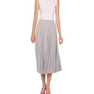 Norma Kamali Grey Flared Midi Skirt
