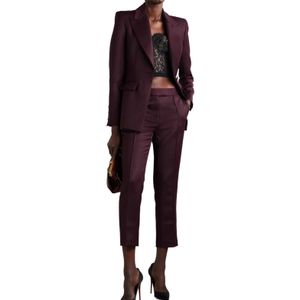 Alex Perry Red Slim-Fit Cropped Ankle Pants