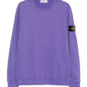 Stone Island Purple Logo-Patch Crew-Neck Sweatshirt for men