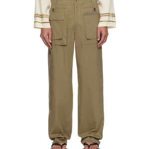 Isabel Marant Green Ezio Belt Loop Casual Pants for men