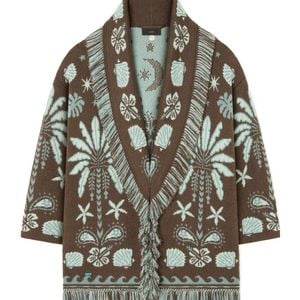 Alanui Grey Echoes Of The Island Wool And Cotton Cardigan