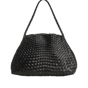 Dragon Diffusion Black Interwovened Top Handle Bag