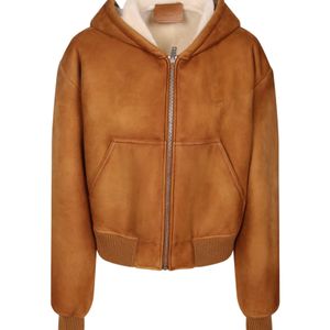 Prada Brown Long-Sleeve Hooded Casual Jacket