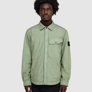 Stone Island Green Crinkle Reps Ny Overshirt (Sage for men