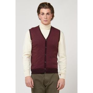 Gas Red Bordeaux Cotton Waistcoat for men