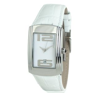 Chronotech Blue White Leather Watch