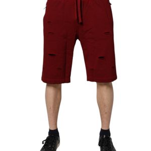 Dolce & Gabbana Red Distressed Shorts Casual Wear for men