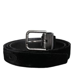 Dolce & Gabbana Black Leather Metal Buckle Classic Belt for men
