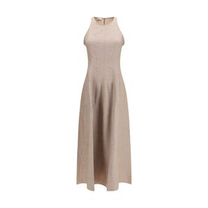 Brunello Cucinelli Natural Beige Linen Casual Dress