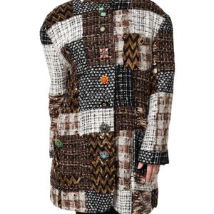 Dolce & Gabbana Black Multicolor Patchwork Button Down Jacket for men
