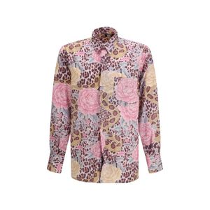 Gcds Pink Multicolor Polyester Shirt for men
