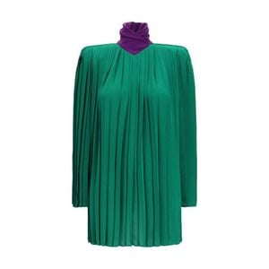 Valentino Garavani Green Bicolor Silk Shirt