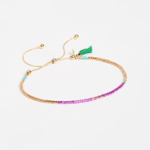 Shashi Green Sam Chain Slide Bracelet