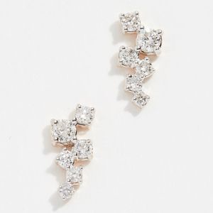 Adina Reyter Metallic Scattered Diamond Stud Earrings