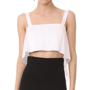 Cushnie et Ochs White Flowy Crop Top