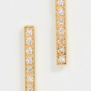 Jennifer Meyer Metallic 18k Gold Bar Diamond Stud Earrings