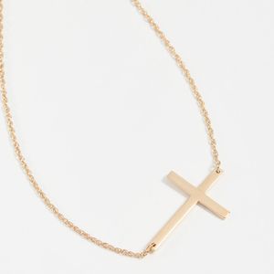 Jennifer Zeuner Metallic Horizontal Cross Necklace