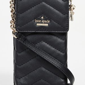 Kate Spade Black Quilted Phone Cross Body Bag