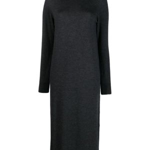 P.A.R.O.S.H. Black Midi Dress With High Neckline