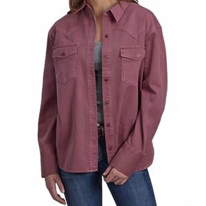 Roper Purple Solid Twill Top