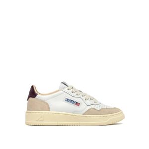 Autry White Medalist Low Suede And Leather Sneakers/Fig Aulw Ls18