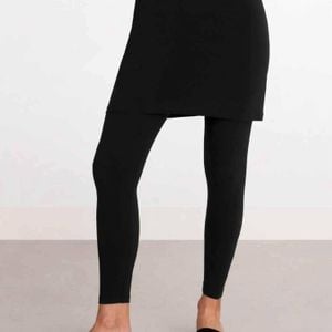 Sympli Black Solid Mini Skirt