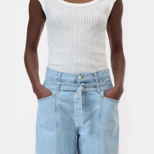 Closed Blue Fitted Ribbed Tee