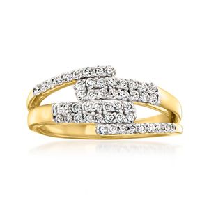 Ross-Simons Metallic Lab-Grown Diamond Interlocking Multi-Row Ring