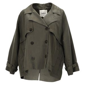 Ba&sh Gray Tea Double-Breasted Twill Jacket