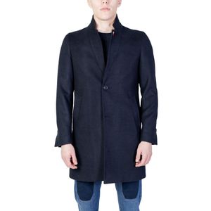 MULISH Blue Polyester Coat for men
