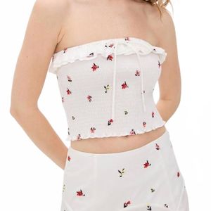 Solid & Striped White Nikki Strapless Top