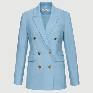 Argent Blue Double Breasted Blazer