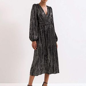 Phase Eight Black Emre Stripe Midi Dress