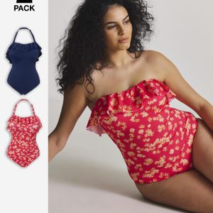 Simply Be Red Value 2 Pack Swimsuits